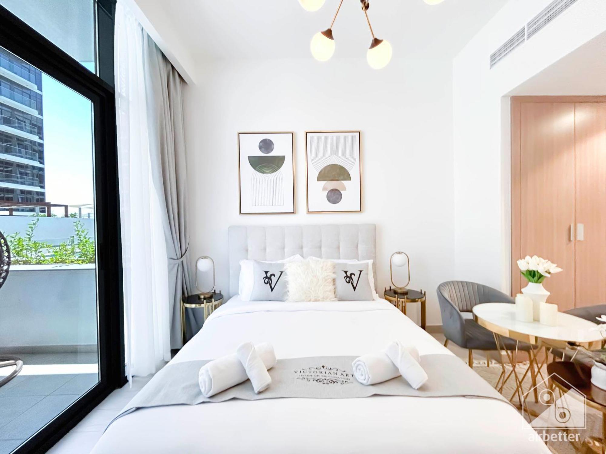 Charming Studio With Balcony In Azizi Riviera Dubai Dış mekan fotoğraf